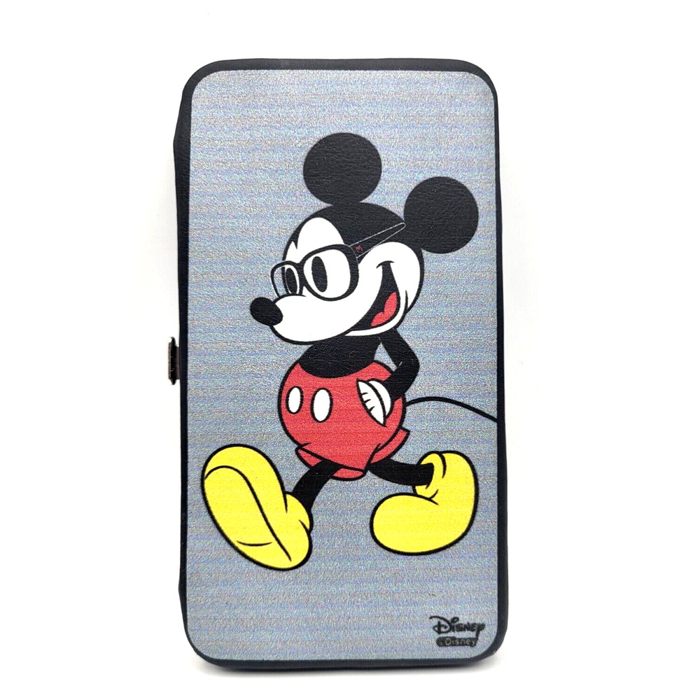 Buckle Down Nerdy Mickey Mouse Hinged Wallet Gray… - image 1